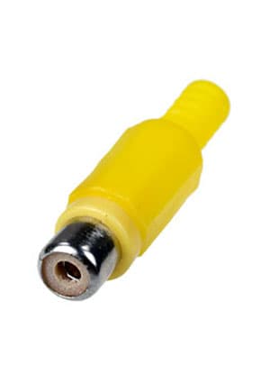 1-201 YE (RP-406), гнездо RCA пластик на кабель желтый