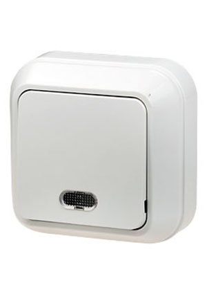 45121 ВЫКЛЮЧАТЕЛЬ ОТКР.УСТ.1 КЛ. (БЕЛ.) С ПОДСВЕТКОЙ