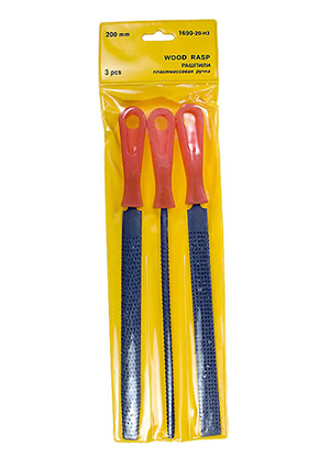 1690-20-Н3, Рашпили STAYER, c пласт. ручкой, 200мм, 3шт