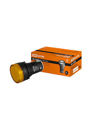 SQ0702-0003, Лампа AD-22DS(LED)матрица d22мм желтый 230В TDM