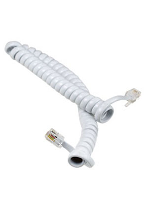 18-2021, Шнур витой телефонный для трубки 4Р4С, L=1.50-2м., белый