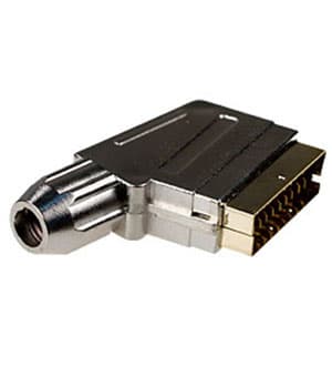 1-343G, разъем SCART "шт" пластик металлизированный "позол." на каб.