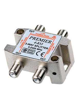 4-833(05-6202) РАЗВЕТВИТЕЛЬ НА 3 ТВ 5-2500MHZ С ПРОХОДОМ ПИТАНИЯ