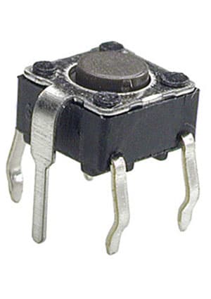 0643GHIM-130G-G, кнопка такт. 6х6 с заземл. h=4.3мм (аналог TS-A1PG-130 SWT2)