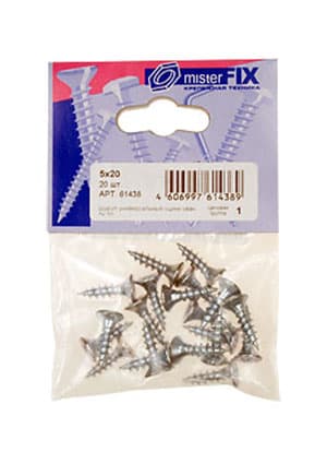 61438, Шуруп универ. оцинк. 5х20