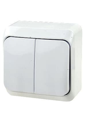 BA10-002B, Выключатель "Этюд" 2-кл ОП  10А (белый)