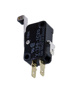 V-156-1C25, микропереключатель 250В, 15А, с лапкой и роликом