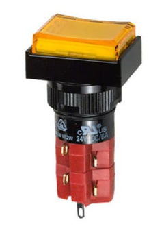 D16LMT1-2ABKY, кнопка без фикс. 250В/5А,  LED подсветка 24В