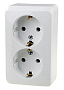 РА16-007B, Розетка 2-м ОП "Этюд"  з/к 16А  белая