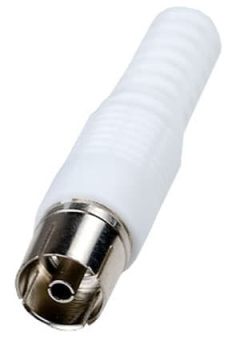 4-003HQ WH, разъем телевизионный "гн" пластик на кабель винтбелый HQ