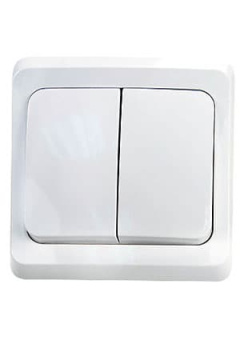 BC10-006B, Выключатель "Этюд" 2-кл СП   10А (белый)