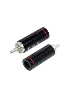 1-258G RED, штекер RCA металл на кабель, красный