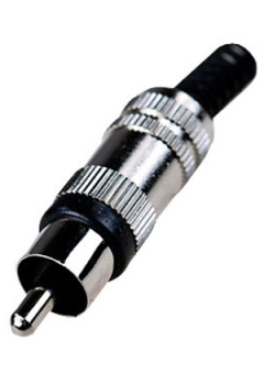 1-202, штекер RCA металл-пластик на кабель черный