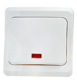 BC10-005B, Выключатель "Этюд" 1-кл СП с индикацией 10А (белый)