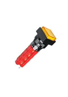 D16LAS1-4ABKY, кнопка с фикс. 250В/5А, LED подсветка 24В
