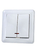 BC516-251-18, Выключатель "WESSEN-59" 2-кл СП16А с индикацией (белый)