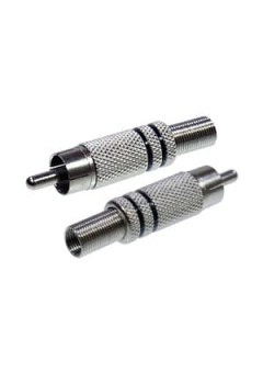 1-208 BLACK, штекер RCA металл на кабель пайка черный 2 полосы