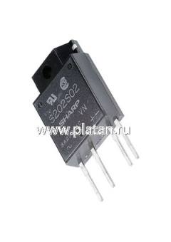 S202S02F, 4-SIP, Реле твердотельное для коммутации переменного тока 240В 8А, вход DC 20-50мА, изоляц